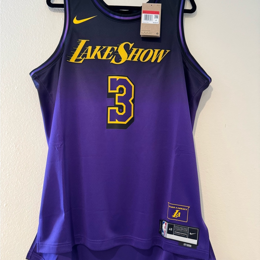 Nike Lakers Purple and Yellow Lake Show Anthony Davis Jersey